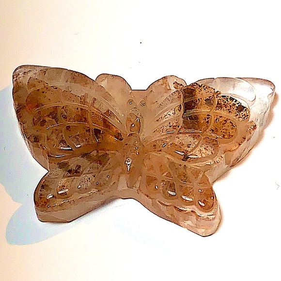 BUTTERFLY FIRE QUARTZ CARVED CRYSTAL HEALING STONE NEW - Picture 8 of 8